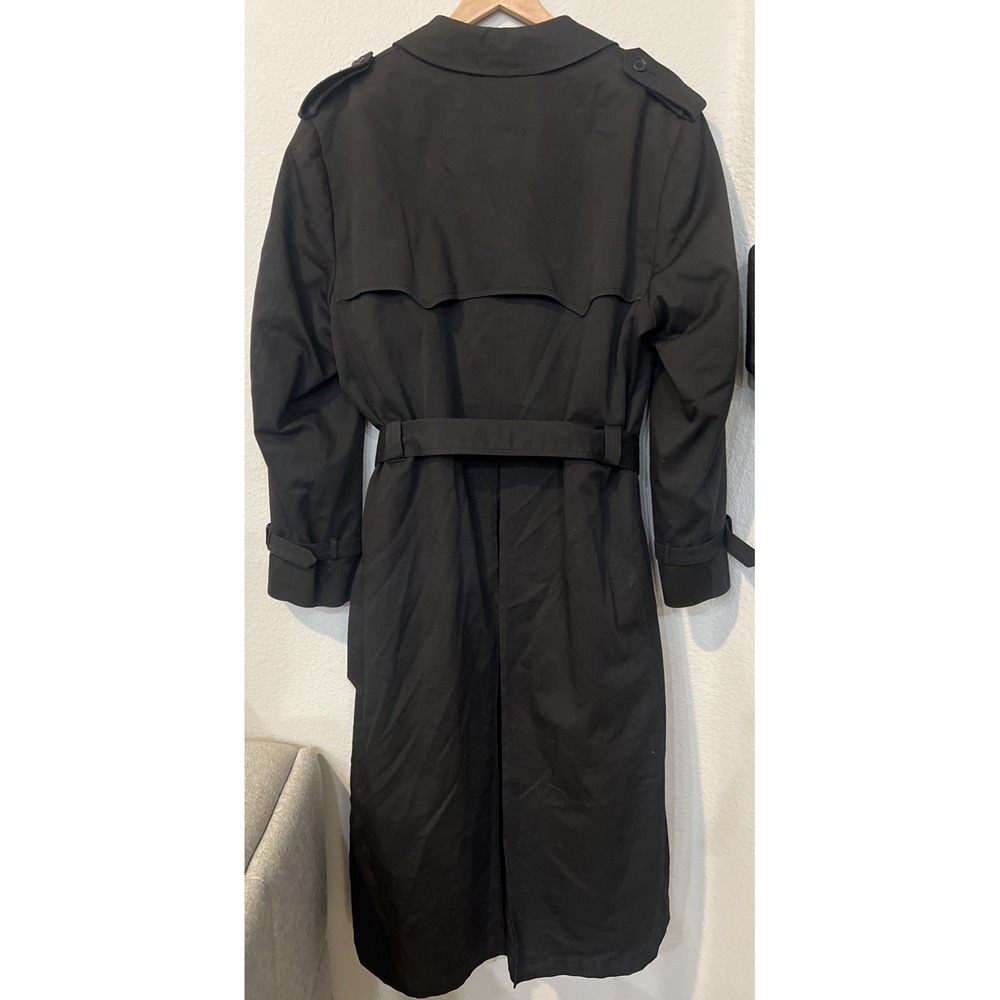 Christian Dior 44 LONG BLACK Monsieur Trench Coat Classic with Zip-in Wool Liner - Picture 3 of 12